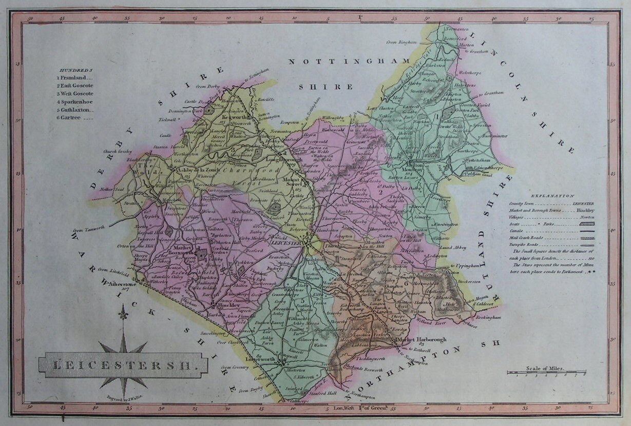 Map of Leicestershire - Wallis